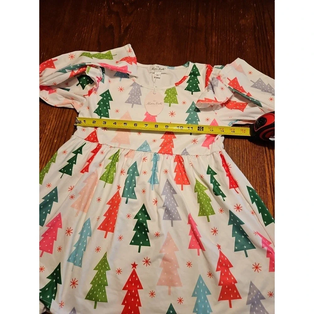 Marie Nicole Clothing‎ Size 5x Christmas Dress White With Trees (A872)